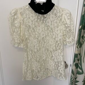 Beautiful Vintage Lace and Velvet Top NWT